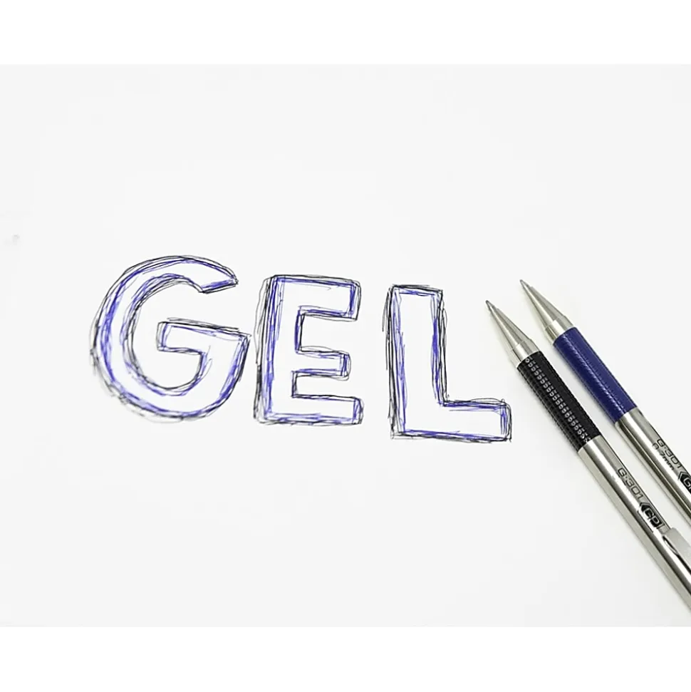 Zebra® Pen G-301® Retractable Gel Pens, Pack Of 2, Medium Point, 0.7 mm, Silver Barrel, Black Ink
