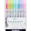 Zebra® Pen MILDLINER™ Double Ended Creative Markers, Pack Of 8, Chisel/Fine Point, Assorted Bright Colors