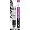 Zebra® Pen M-301 Stainless Steel Mechanical Pencils, Pack Of 2, Medium Point, 0.7 mm, Silver/Black Barrel
