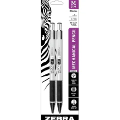 Zebra® Pen M-301 Stainless Steel Mechanical Pencils, Pack Of 2, Medium Point, 0.7 mm, Silver/Black Barrel