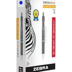 Zebra® Pen SARASA® Dry X1 Retractable Gel Pens, Pack Of 12, Medium Point, 0.7 mm, Blue Barrel, Blue Ink