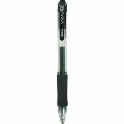 Zebra® Pen SARASA® Retractable Gel Pens, Pack Of 12, Bold Point, 1.0 mm, Clear Barrel, Black Ink
