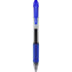 Zebra® Pen SARASA® Retractable Gel Pens, Pack Of 12, Medium Point, 0.7 mm, Clear Barrel, Blue Ink
