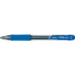Zebra® Pen SARASA® Retractable Gel Pens, Pack Of 12, Medium Point, 0.7 mm, Clear Barrel, Blue Ink
