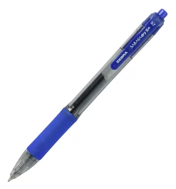 Zebra® Pen SARASA® Retractable Gel Pens, Pack Of 12, Medium Point, 0.7 mm, Clear Barrel, Blue Ink
