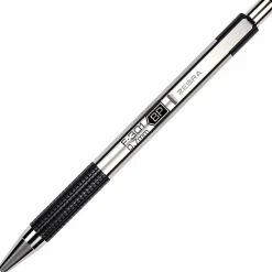 Zebra® Pen Stainless Steel Ballpoint Pens, Fine Point, 0.7mm, Stainless Steel, Black, Pack of 12