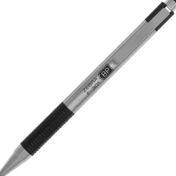 Zebra® Pen Stainless Steel Ballpoint Pens, Fine Point, 0.7mm, Stainless Steel, Black, Pack of 12