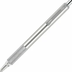 Zebra Pen STEEL 7 Series F-701 Retractable Ballpoint Pen - 0.7 mm Pen Point Size - Refillable - Retractable - Black - Stainless Steel Barrel - 6 / Box