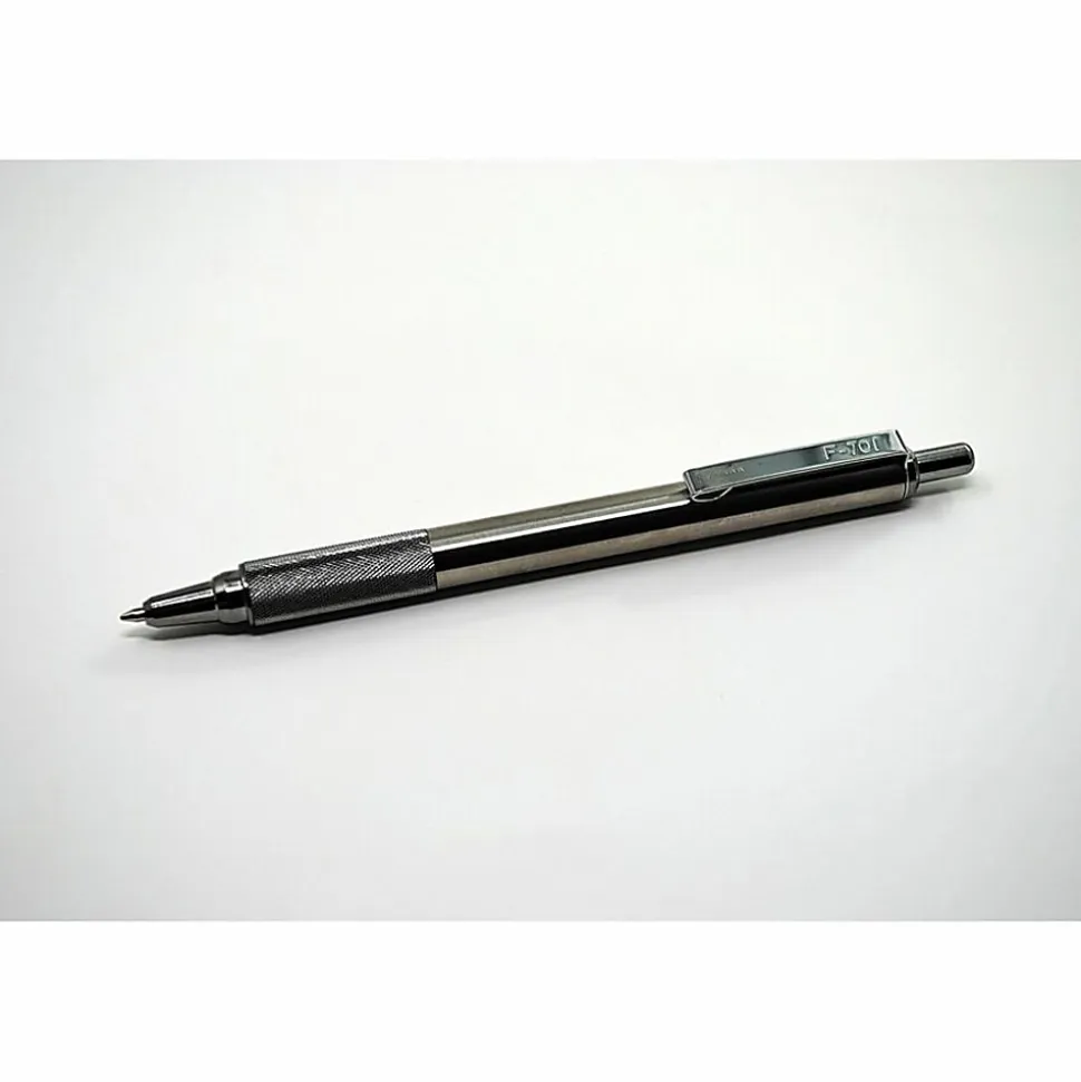 Zebra Pen STEEL 7 Series F-701 Retractable Ballpoint Pen - 0.7 mm Pen Point Size - Refillable - Retractable - Black - Stainless Steel Barrel - 6 / Box