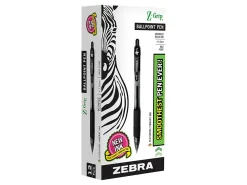 Zebra® Pen Z-Grip® Retractable Ballpoint Pens, Pack Of 12, Medium Point, 1.0 mm, Clear Barrel, Black Ink