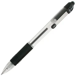 Zebra® Pen Z-Grip® Retractable Ballpoint Pens, Pack Of 12, Medium Point, 1.0 mm, Clear Barrel, Black Ink