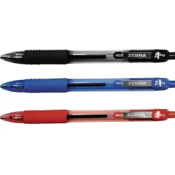 Zebra Pen Z-Grip Retractable Ballpoint Pens - Medium Pen Point - 1 mm Pen Point Size - Retractable - Assorted - Clear Plastic Barrel - 48 / Pack