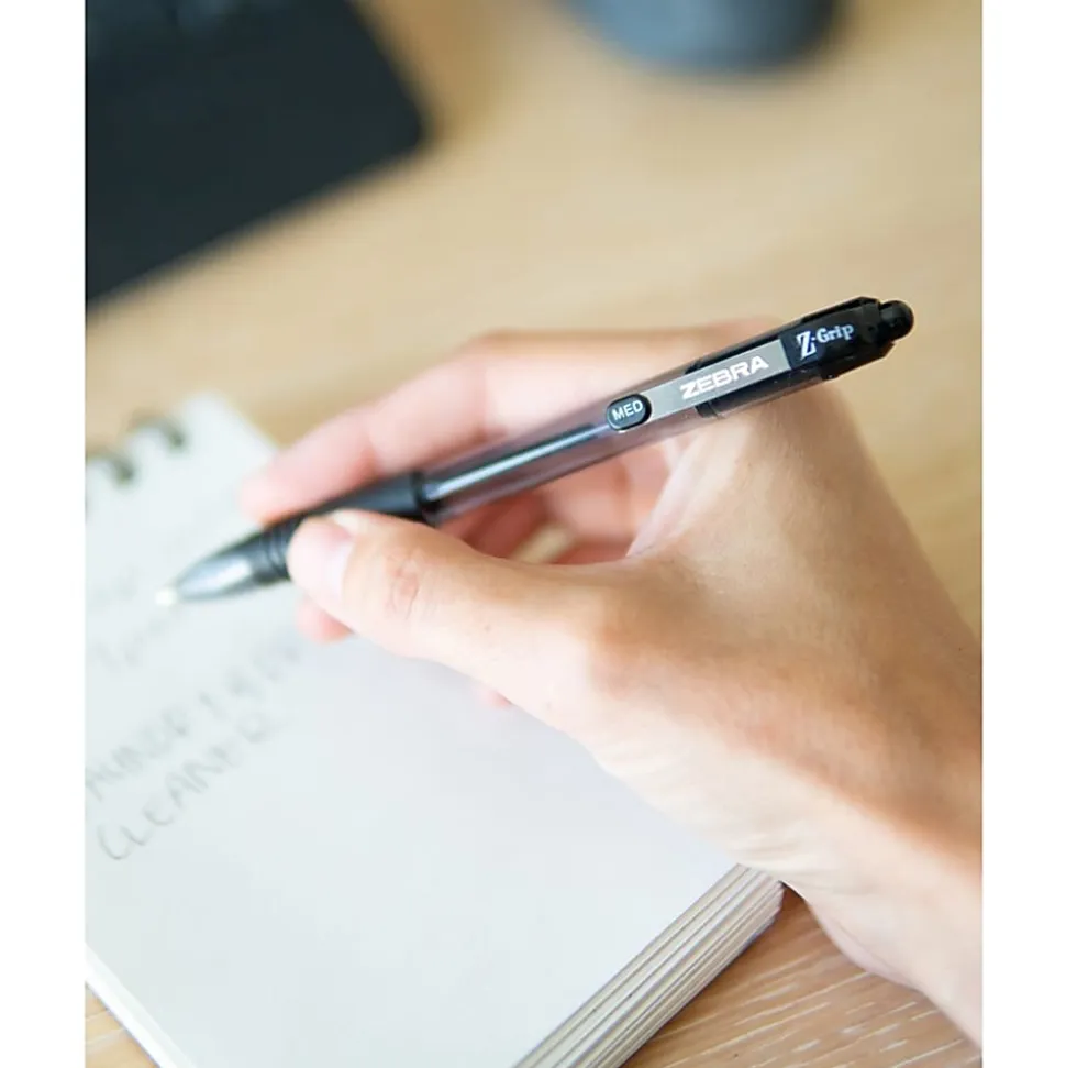 Zebra Pen Z-Grip Retractable Ballpoint Pens - 0.7 mm Pen Point Size - Retractable - Black - 30 / Pack
