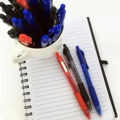 Zebra® Pen Z-Grip® Retractable Ballpoint Pens, Pack Of 12, Medium Point, 1.0 mm, Red Barrel, Red Ink