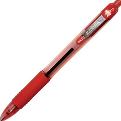 Zebra® Pen Z-Grip® Retractable Ballpoint Pens, Pack Of 12, Medium Point, 1.0 mm, Red Barrel, Red Ink