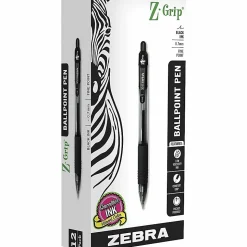 Zebra Pen Z-Grip Retractable Ballpoint Pens - 0.7 mm Pen Point Size - Retractable - Black - 1 Dozen
