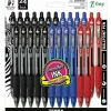 Zebra® Pen Z-Grip® Retractable Ballpoint Pens, Pack Of 24, Medium Point, 1.0 mm, Translucent Barrel, Assorted Ink Colors