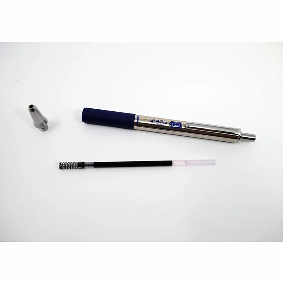 Zebra STEEL 4 Series G-402 Retractable Gel Pen - Retractable - Black Ink - Gel-based - Stainless Steel Barrel - 1 Each