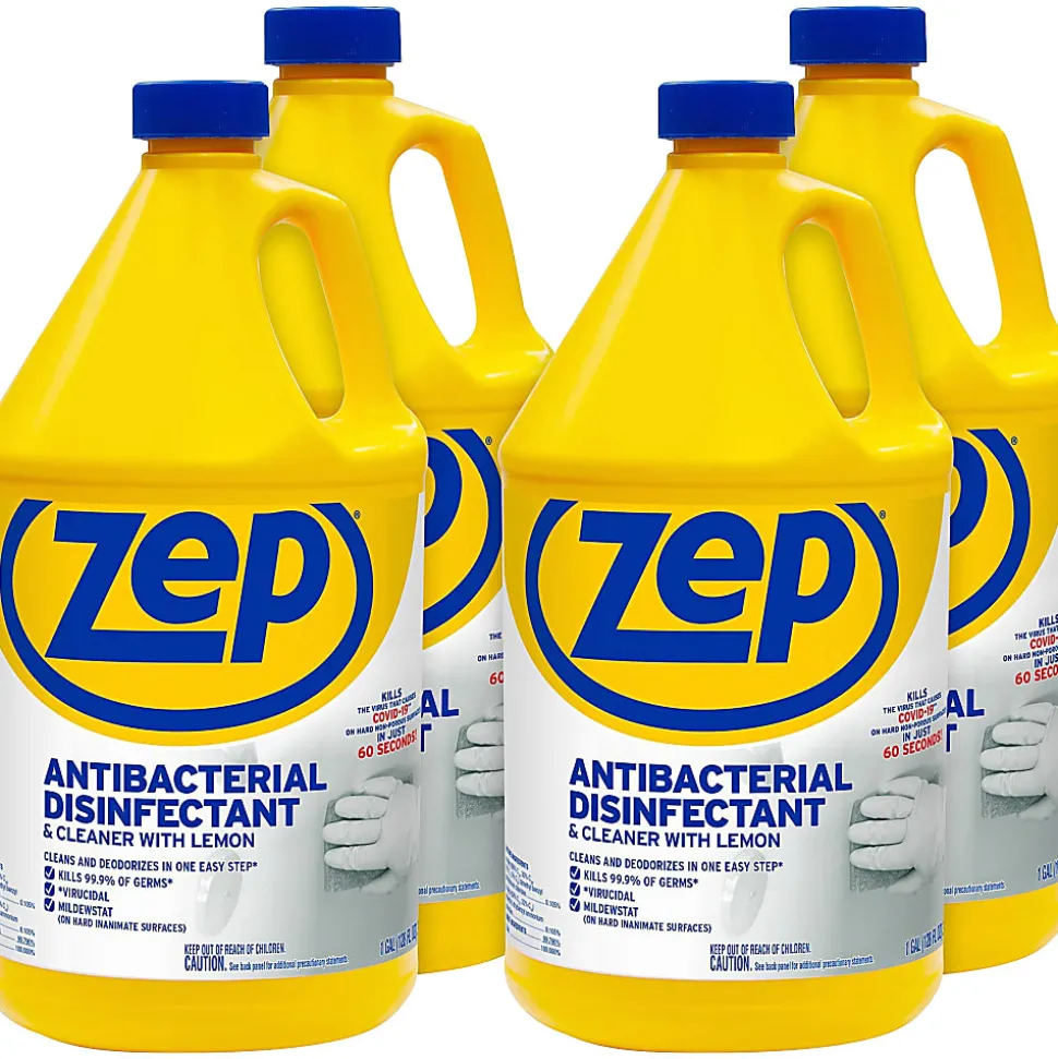 Zep Antibacterial Disinfectant and Cleaner, 128 fl oz (4 quart), 4 / Carton
