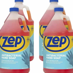 Zep Antibacterial Hand Soap, 1 Gallon, Unscented, Carton Of 4 Bottles