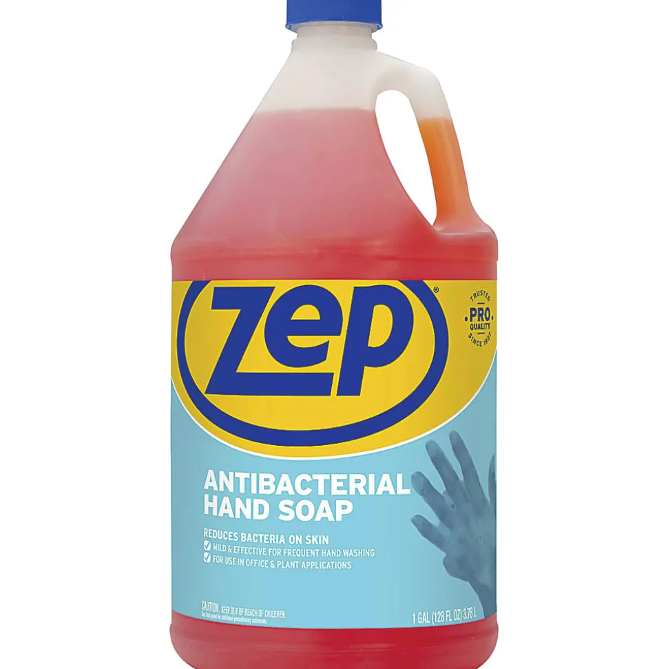 Zep Commercial Antimicrobial Hand Soap - Fresh Clean Scent - 1 gal (3.8 L) - Kill Germs, Bacteria Remover, Soil Remover - ZPER46124