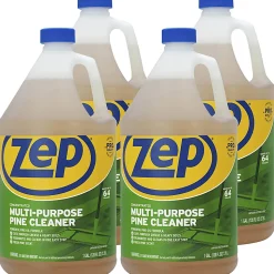 Zep Multipurpose Pine Cleaner - For Multipurpose - Concentrate - 128 fl oz (4 quart) - Pine Scent - Disinfectant, Deodorize - Brown Bottle - 4/Carton