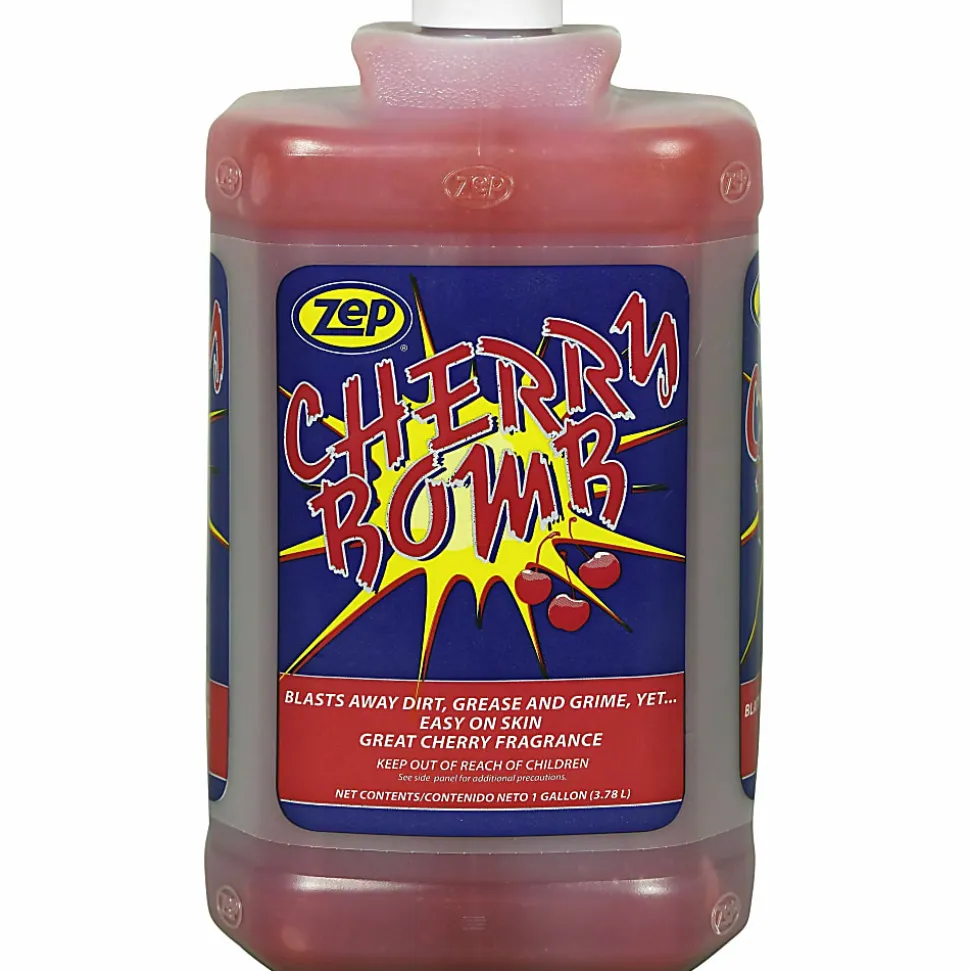 Zep Professional Cherry Bomb Heavy-Duty Liquid Hand Cleaner With Pumice, Cherry Fragrance, 1 Gallon, Pack Of 4 Jugs