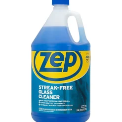 Zep® Streak-Free Liquid Glass Cleaner, 128 Oz Bottle, Blue, Box Of 4