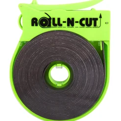 Zeus Magnetic Tape with Self-Cutting Dispenser - 0.50" Width x 15 ft Length - Dispenser Included - 1 / Roll - Black
