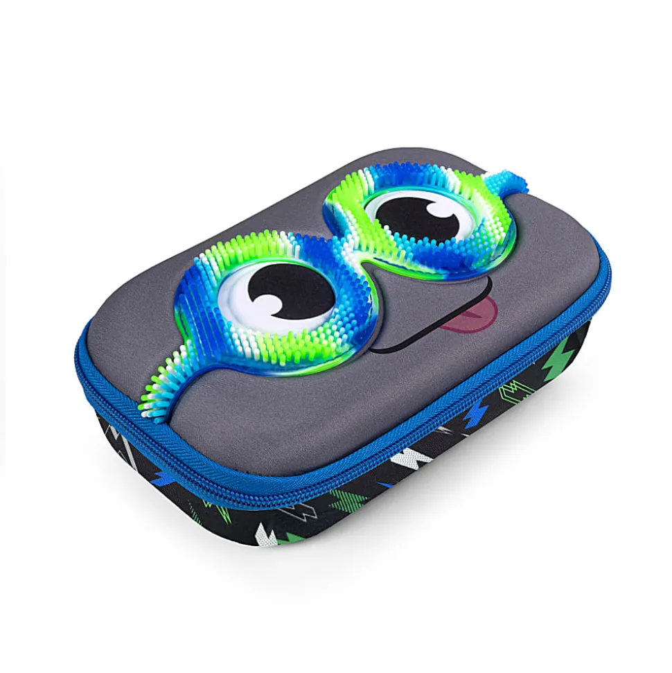 ZipIt Zipper School Box, 3”H x 6”W x 4”D, Sensory Blue/Green Eyes